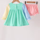 Colorblock character applique ruffle bloomer set