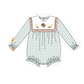 Sage Turkey Embroidery Ruffle Gingham Bubble