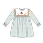 Sage Turkey Embroidery Gingham Ruffle Dress