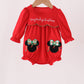 Red christmas character applique ruffle bubble