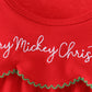 Red christmas character applique ruffle bubble