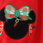 Red christmas character applique ruffle bubble