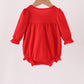 Red christmas character applique ruffle bubble