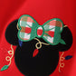 Red christmas character applique gingham bloomer set