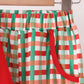 Red christmas character applique gingham pants set