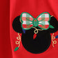 Red christmas character applique gingham ruffle pants set