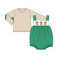 Green Gingerbread Embroidery 2pc Set