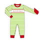 Green Stripe Grinch Applique Romper