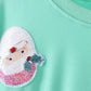 Mint Santa Sequin Mom&me Top