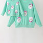 Mint Santa Sequin Mom&me Top