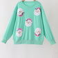 Mint Santa Sequin Mom&me Top