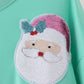 Mint Santa Sequin Mom&me Top