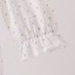 White Santa Baby French Knot Ruffle Bubble