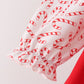 Red Candy Cane Sequin Ruffle Dress