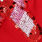 Red Candy Cane Sequin Ruffle Dress