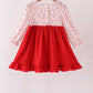 Red Candy Cane Sequin Ruffle Dress