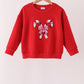 Red Candy Cane Sequin Top