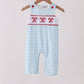 Blue Candy Cane Embroidery Gingham JonJon