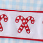 Blue Candy Cane Embroidery Gingham JonJon