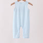 Blue Candy Cane Embroidery Gingham JonJon