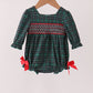 Forest Plaid Smocked Bow Bubble