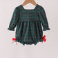 Forest Plaid Smocked Bow Bubble