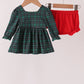 Forest Plaid Smocked Bloomer Set
