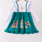 Forest Nativity Embroidery Ruffle Dress