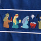 Blue corduroy Nativity Embroidery Jon Jon
