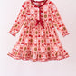 Pink Candy Cane Bow Ruffle Bamboo Dress