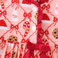 Pink Candy Cane Bow Ruffle Bamboo Dress