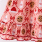 Pink Candy Cane Bow Ruffle Bamboo Dress
