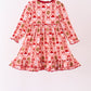 Pink Candy Cane Bow Ruffle Bamboo Dress