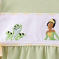 Green Princess Frog Embroidery Ruffle Bubble