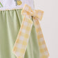 Green Princess Frog Embroidery Ruffle Bubble