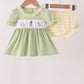 Green Princess Frog Embroidery Ruffle Bloomer Set