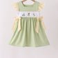 Green Princess Frog Embroidery Ruffle Dress