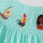 Green Character Smocked Ruffle Pants Set