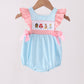 Blue Stripe Princess Embroidery Ruffle Bubble