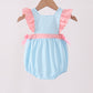 Blue Stripe Princess Embroidery Ruffle Bubble