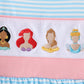 Blue Stripe Princess Embroidery Ruffle Dress