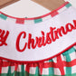 Red Character Embroidery Gingham Bubble