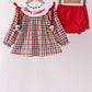 Red Character Embroidery Gingham Bloomer Set