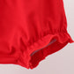 Red Character Embroidery Gingham Bloomer Set