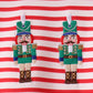 Red Nutcracker Embroidery Stripe Pants Set