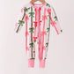 Pink Bow Zip Bamboo Romper