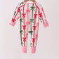 Pink Bow Zip Bamboo Romper