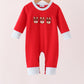 Red Reindeer French Knot Romper