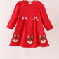 Red Reindeer French Knot Dress