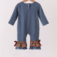 Blue Nativity Embroidery Ruffle Romper
